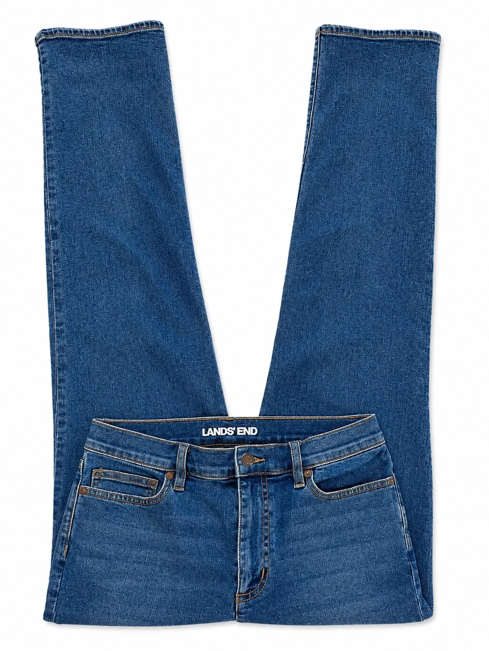 Lands' End Jeans Straight-Leg Blue size 8 - Picture 3 of 10